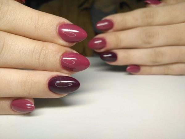 manicure dłoni czerowne paznokcie